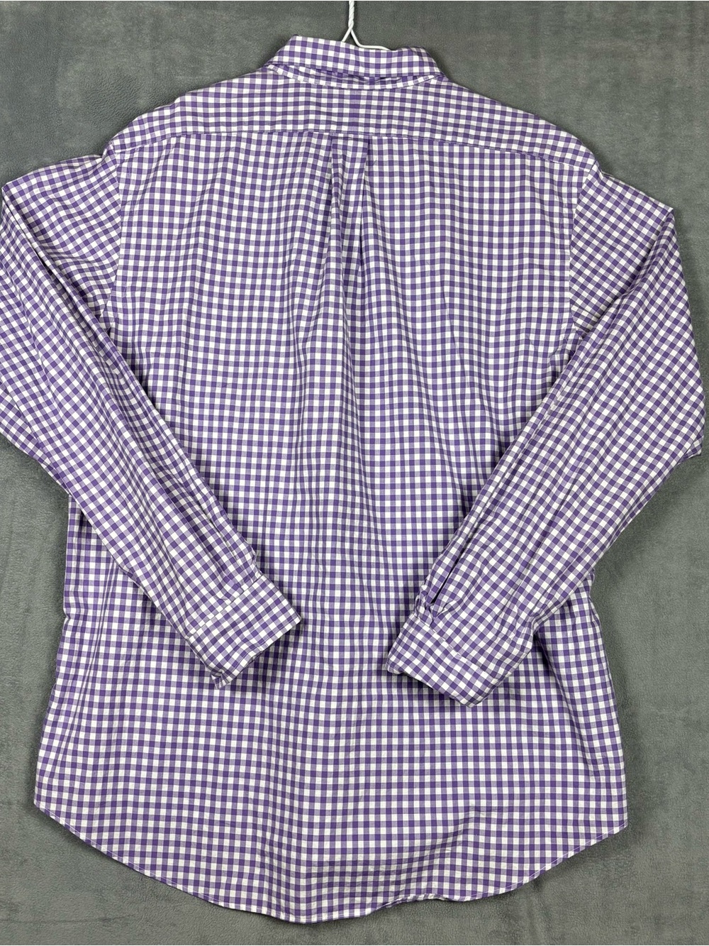 Ralph Lauren Mens XL Purple White Gingham Check Button Down Shirt Custom Fit - Picture 9 of 9